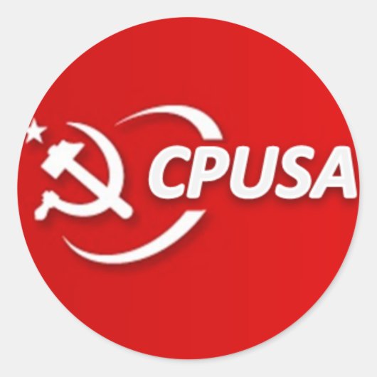 Kommunistische Aufkleber Party USA (CPUSA) (Vorderseite)
