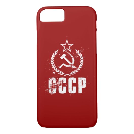 Kommunistische CCCP Hammer-Sichel weißes iPhone Case-Mate iPhone Hülle (Rückseite)