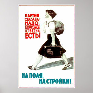 Kommunistische Partei befohlen, Komsomol-Mädchen s Poster