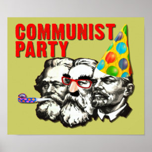 Kommunistische Partei Lustiges Spoof-Poster Schild