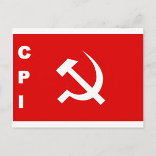 Kommunistische Party Indiens unter der CPI-Flagge Einladungspostkarte