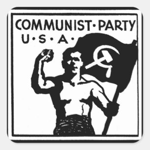 Kommunistische Party USA-Aufkleber Quadratischer Aufkleber