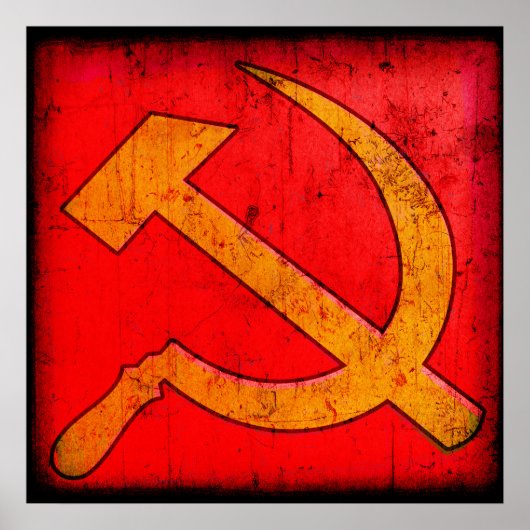 Kommunistische UdSSR Hammer und Sickle Poster (Vorne)