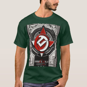 Kommunistischer Hammer und Sichel, kubistisches Sc T-Shirt