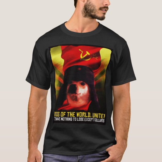 Kommunistischer Hund Jimbo Kameraden Doggo Meme T-Shirt (Vorderseite)