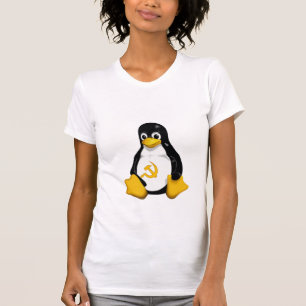 Kommunistischer Pinguin (Linux) auf den Frauen T-Shirt