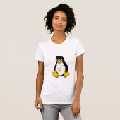 Kommunistischer Pinguin (Linux) auf den Frauen T-Shirt (Vorne ganz)