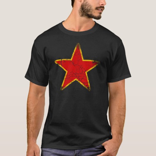 Kommunistischer roter Stern Vintag T-Shirt (Vorderseite)