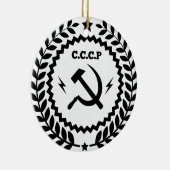Kommunistisches CCCP Hammer-Sichel-Abzeichen Keramikornament (Rechts)