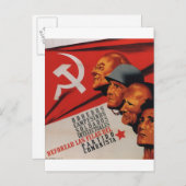 Kommunistisches Party (1937)_Propaganda-Poster Einladungspostkarte (Vorne/Hinten)