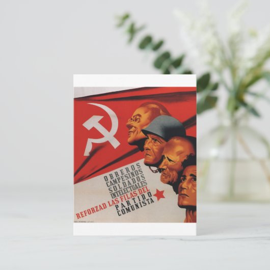 Kommunistisches Party (1937)_Propaganda-Poster Einladungspostkarte (Stehend Vorderseite)