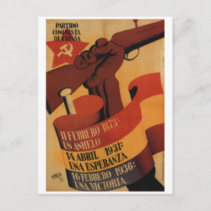 Kommunistisches Party Spanien_Propaganda-Poster Einladungspostkarte