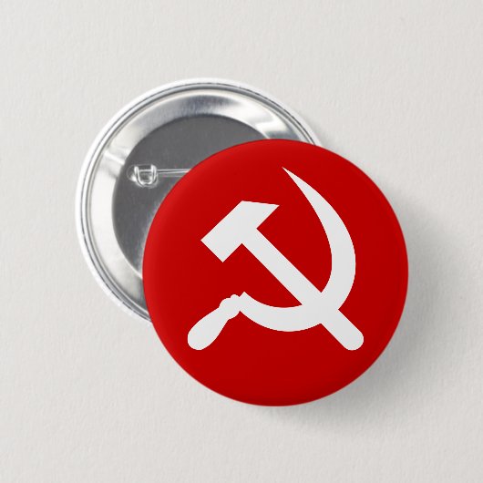 Kommunistisches russisches Hammer und Sichelsymbol Button (Vorne & Hinten)