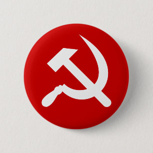 Kommunistisches russisches Hammer und Sichelsymbol Button
