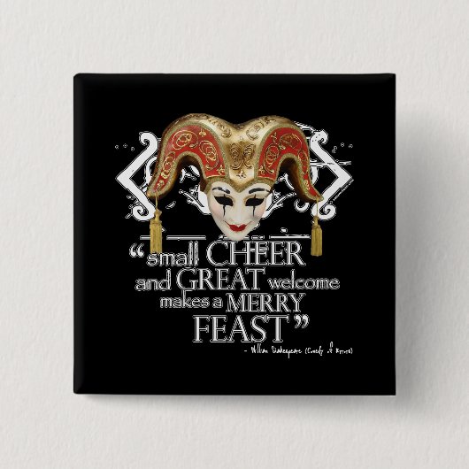 Komödie des Fehler-Fest-Zitats Button (Vorderseite)