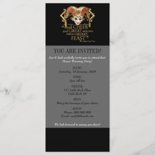 Komödie des Fehler-Fest-Zitats (Goldversion) Einladung