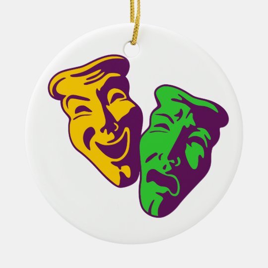 Komödie Tragödie Theater comedy tragedy theatre Rundes Keramik Ornament