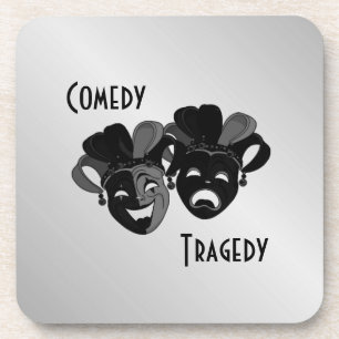 Komödie und Masken des Theaters Getränkeuntersetzer