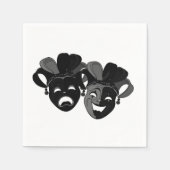 Komödie und Masken des Theaters Serviette (Vorderseite)