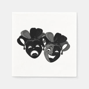 Komödie und Masken des Theaters Serviette