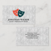 Komödie und Masken des Theaters Visitenkarte (Vorne/Hinten)