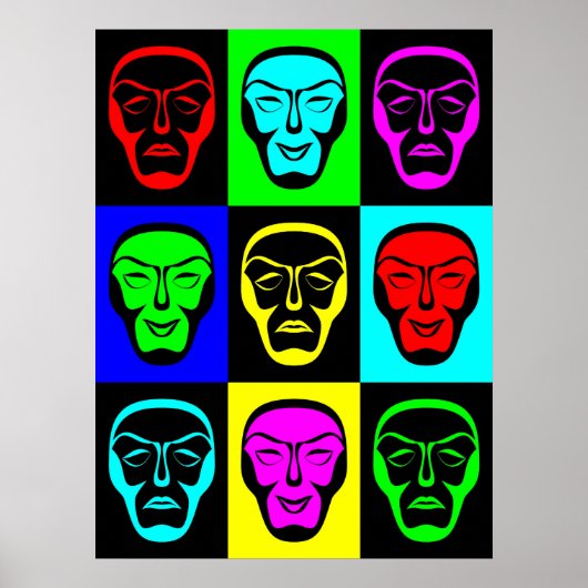 Komödie und Theatermasken Poster (Vorne)