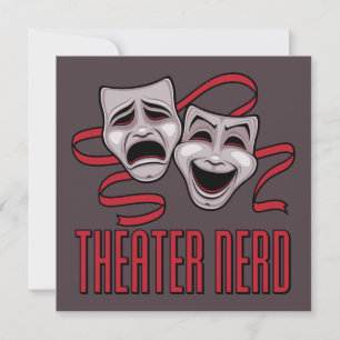 Komödie und Tragödie Theater Nerd Karte