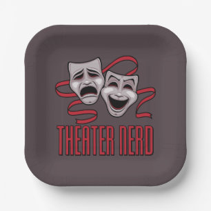 Komödie und Tragödie Theater Nerd Pappteller