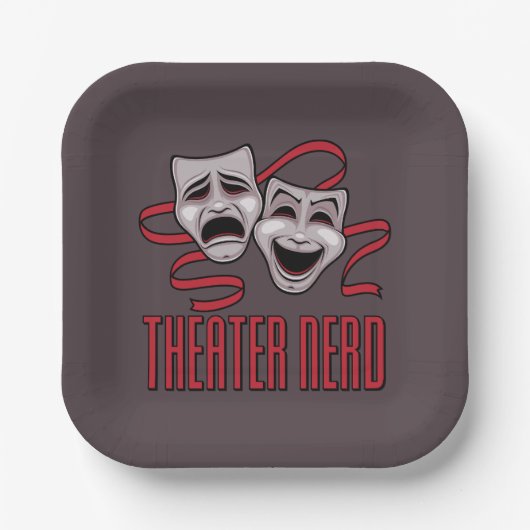 Komödie und Tragödie Theater Nerd Pappteller (Vorderseite)