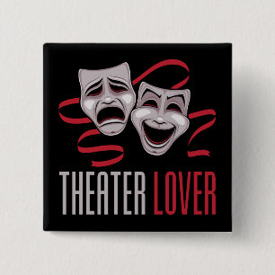 Komödie und Tragödie Theaterliebhaber Button