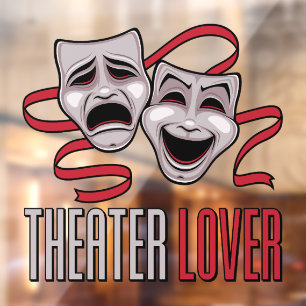 Komödie und Tragödie Theaterliebhaber Fensteraufkleber