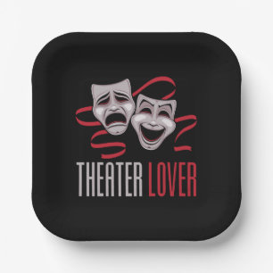 Komödie und Tragödie Theaterliebhaber Pappteller