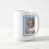 Komödien-Tasse der Königin-Elizabeth II Kaffeetasse (VorderseiteRechts)