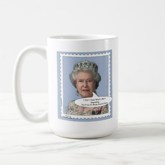 Komödien-Tasse der Königin-Elizabeth II Kaffeetasse (Links)