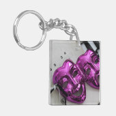 Komödien-Tragödie-Maske Schlüsselanhänger (Vorderseite links)