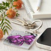 Komödien-Tragödie-Maske Schlüsselanhänger (Vorderseite rechts)