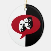 Komödien-und Tragödie-Masken Keramik Ornament (Links)