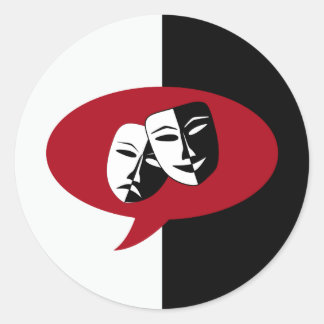 Komödien-und Tragödie-Masken Runder Aufkleber