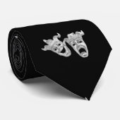 Komödien-und Tragödie-silbernes Theater Krawatte (Gerollt)