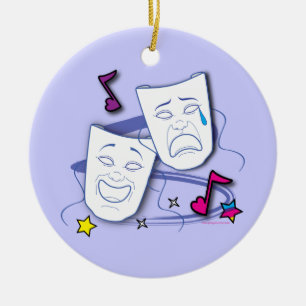 Komödien-und Tragödie-stilisierte Drama-Masken Keramikornament