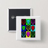 Komödien-und Tragödie-Theater--Masken Button (Vorne & Hinten)