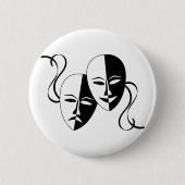 Komödien-und Tragödie-Theater-Masken/Gesichter Button (Vorderseite)