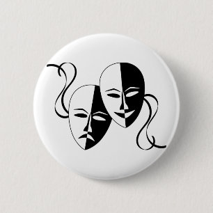 Komödien-und Tragödie-Theater-Masken/Gesichter Button