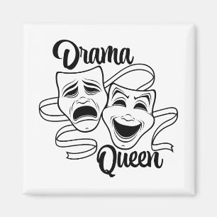 Komödien- und Tragödientheater-Masken Drama Queen  Magnet