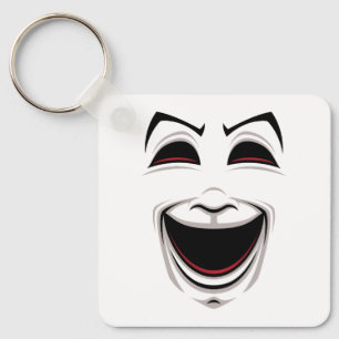 Komödien- und Tragödientheater-Masken Gesichter Schlüsselanhänger