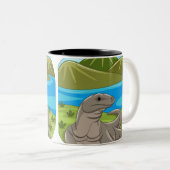 Komodo-Drache-Tasse Zweifarbige Tasse (VorderseiteRechts)