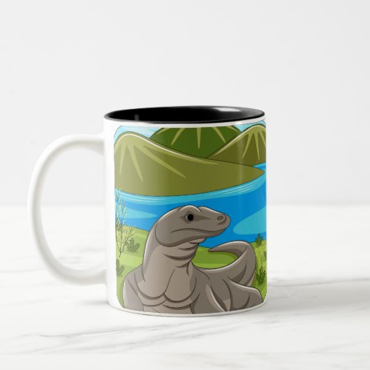 Komodo-Drache-Tasse Zweifarbige Tasse (Links)