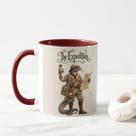 Komodo-Drachen-Entdecker Tasse (Mit Donut)