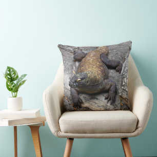 Komodo-Drachen-Felsen-Szene Kissen