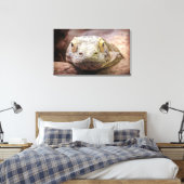 Komodo Drachenfotografie mit trauriger Oberfläche Leinwanddruck (Insitu (Schlafzimmer))